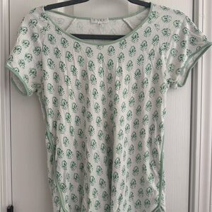 Leaf Print Women's Pajama Top
